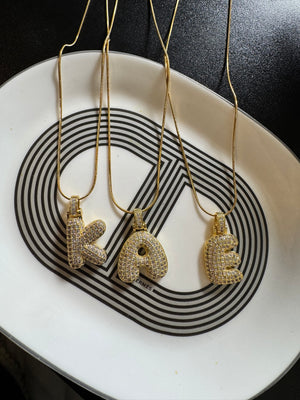 
                  
                    Bubble Pave Iced Letter Necklace
                  
                