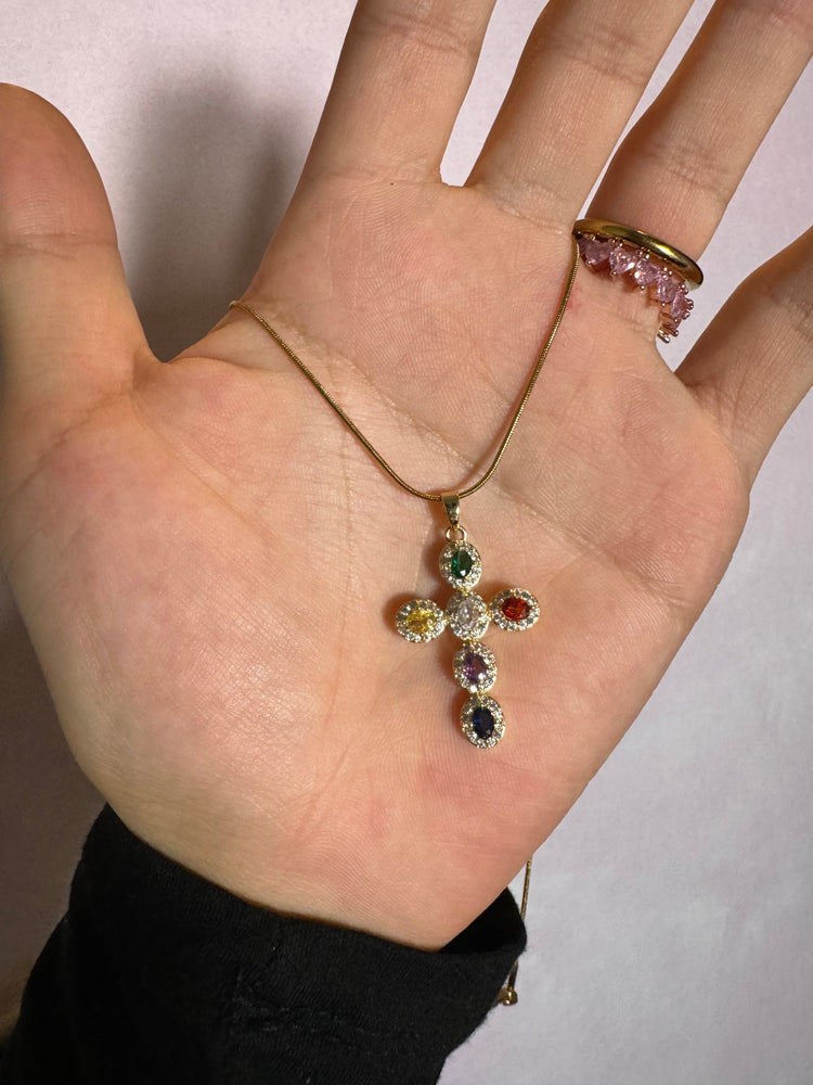 
                  
                    Rainbow Crystal Cross Necklace
                  
                