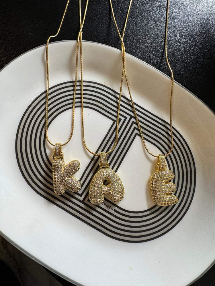 
                  
                    Bubble Pave Iced Letter Necklace
                  
                