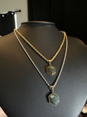 
                  
                    Labradorite Crystal Hexagon Rope Necklace
                  
                