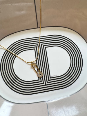 
                  
                    James Crystal Safety Pin Necklace
                  
                