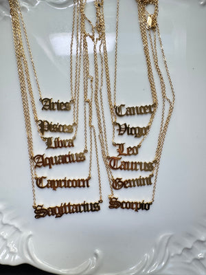 
                  
                    Zodiac Name Necklace Horoscope
                  
                