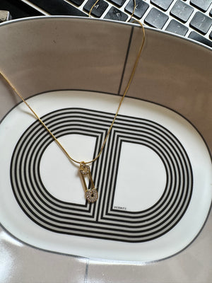 
                  
                    James Crystal Safety Pin Necklace
                  
                