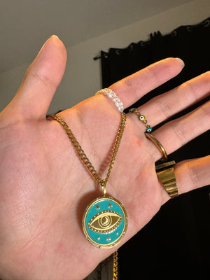 
                  
                    Golden Eye Coin Necklace
                  
                