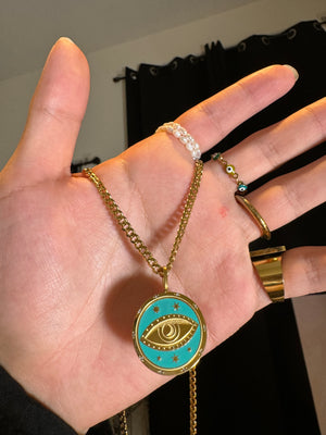 
                  
                    Golden Eye Coin Necklace
                  
                