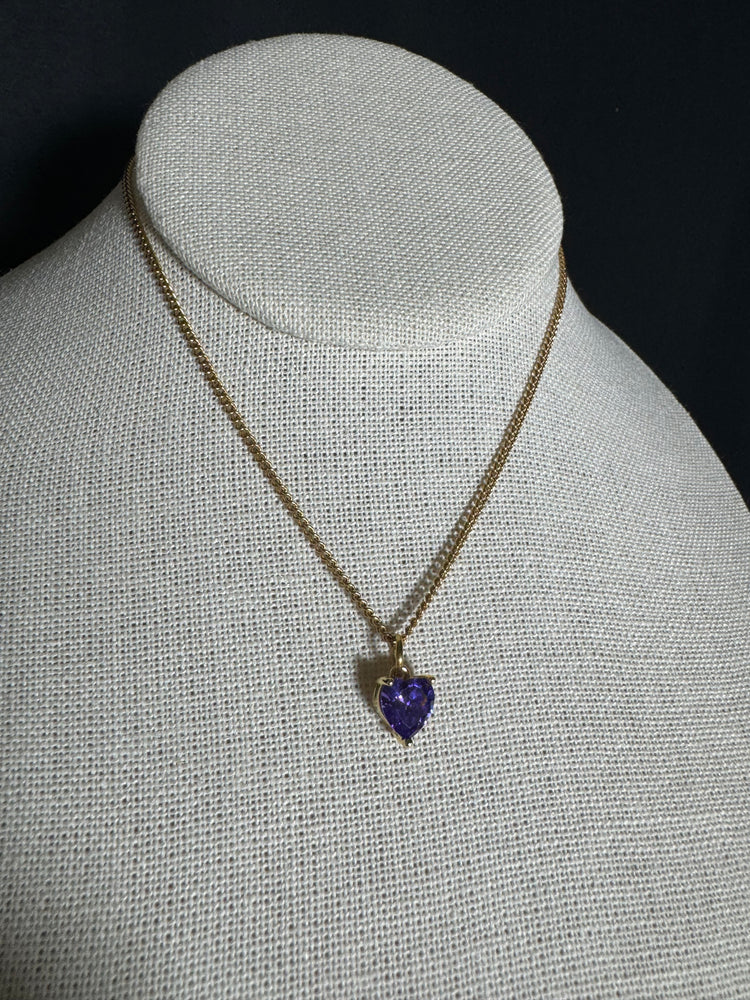 
                  
                    Purple Crystal Heart Necklace
                  
                