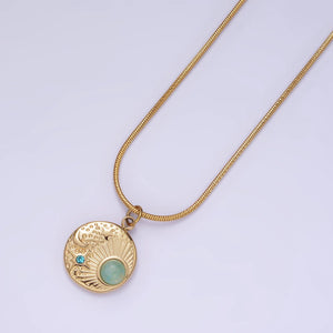 
                  
                    Sky Blue CZ Amazonite Celestial Necklace
                  
                