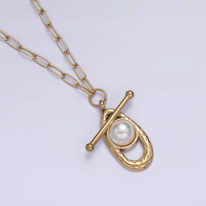 
                  
                    Pearl Tab Mini Paper Clip Necklace
                  
                