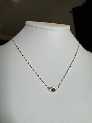 
                  
                    Sterling Silver Flickering Evil Eye Necklace
                  
                