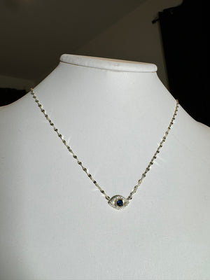 
                  
                    Sterling Silver Flickering Evil Eye Necklace
                  
                