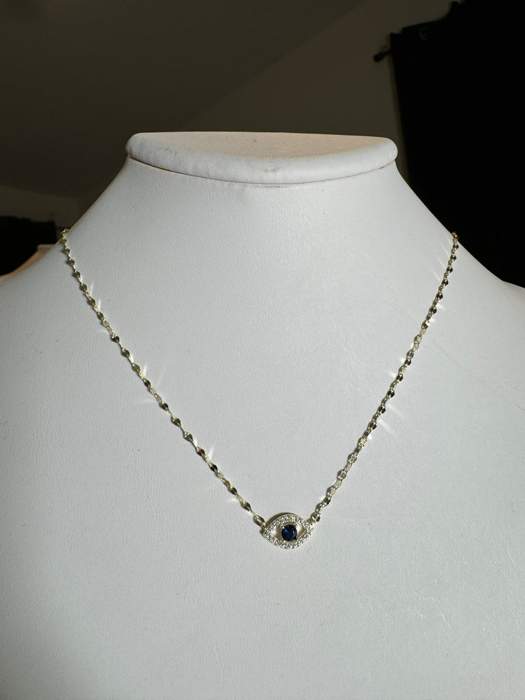 
                  
                    Sterling Silver Flickering Evil Eye Necklace
                  
                