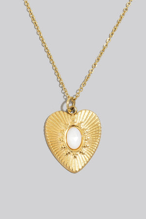 
                  
                    Oval Stone Heart Necklace
                  
                