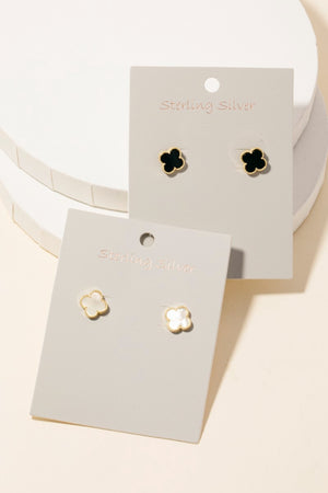 
                  
                    Sterling Silver Clover Studs
                  
                