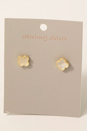 
                  
                    Sterling Silver Clover Studs
                  
                