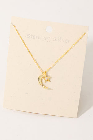 
                  
                    Sterling Silver Moon Star Necklace
                  
                