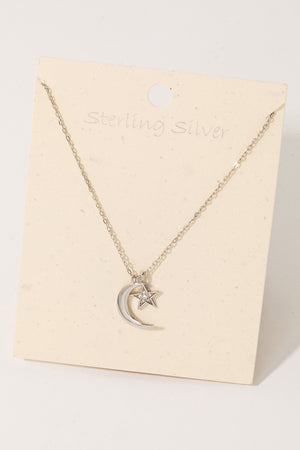 
                  
                    Sterling Silver Moon Star Necklace
                  
                