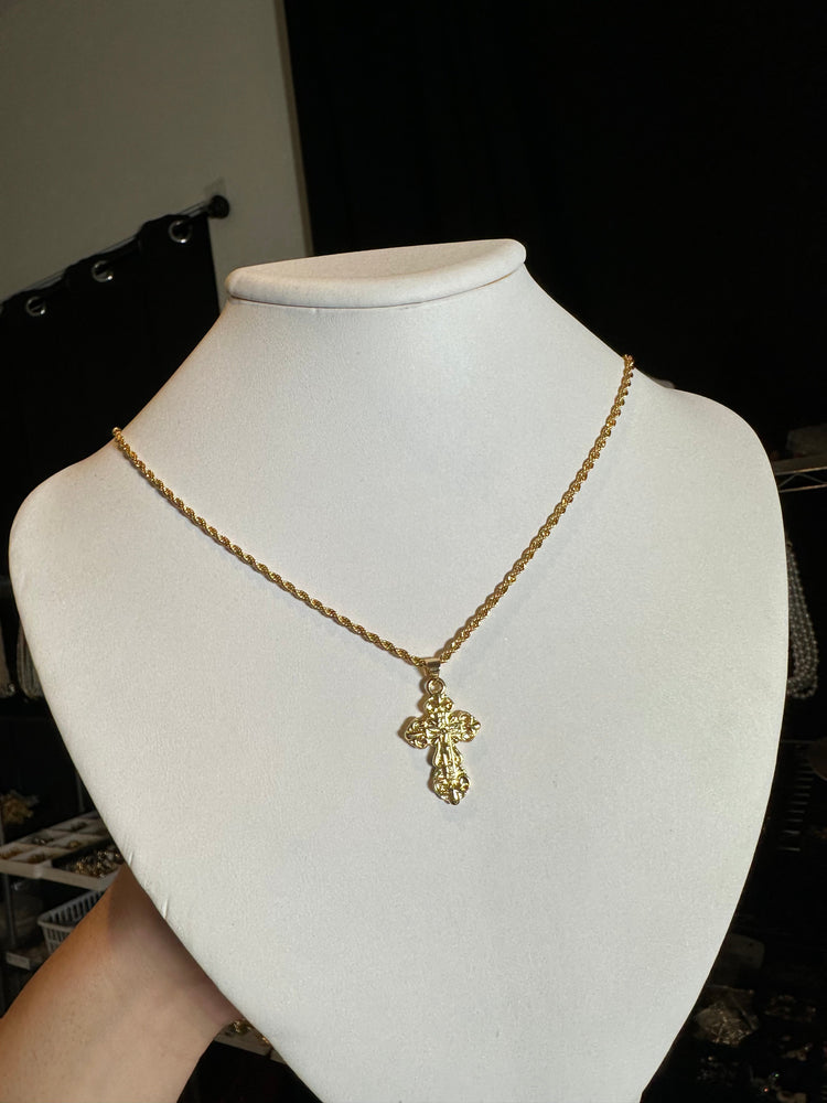 
                  
                    Vintage Italian Cross Rope Necklace
                  
                