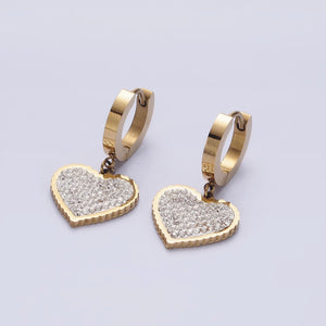 
                  
                    Pave Heart Earrings
                  
                