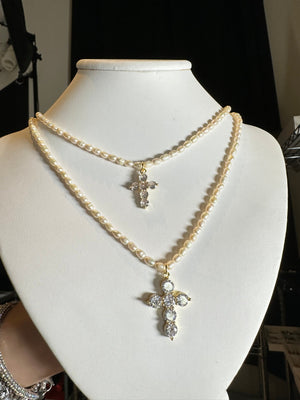 
                  
                    Pearl Cross Necklace
                  
                